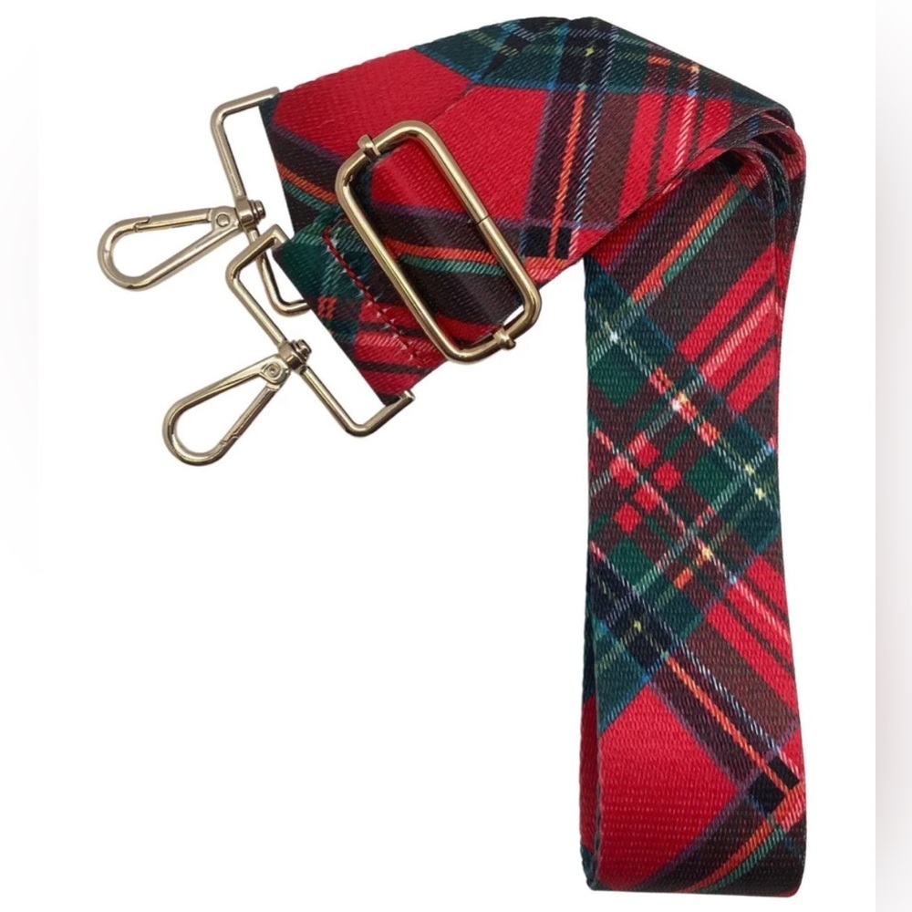 🎄Tartan Red Plaid Adjustable Bag Strap ❤️